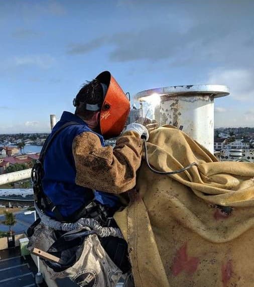 A welder making a weld